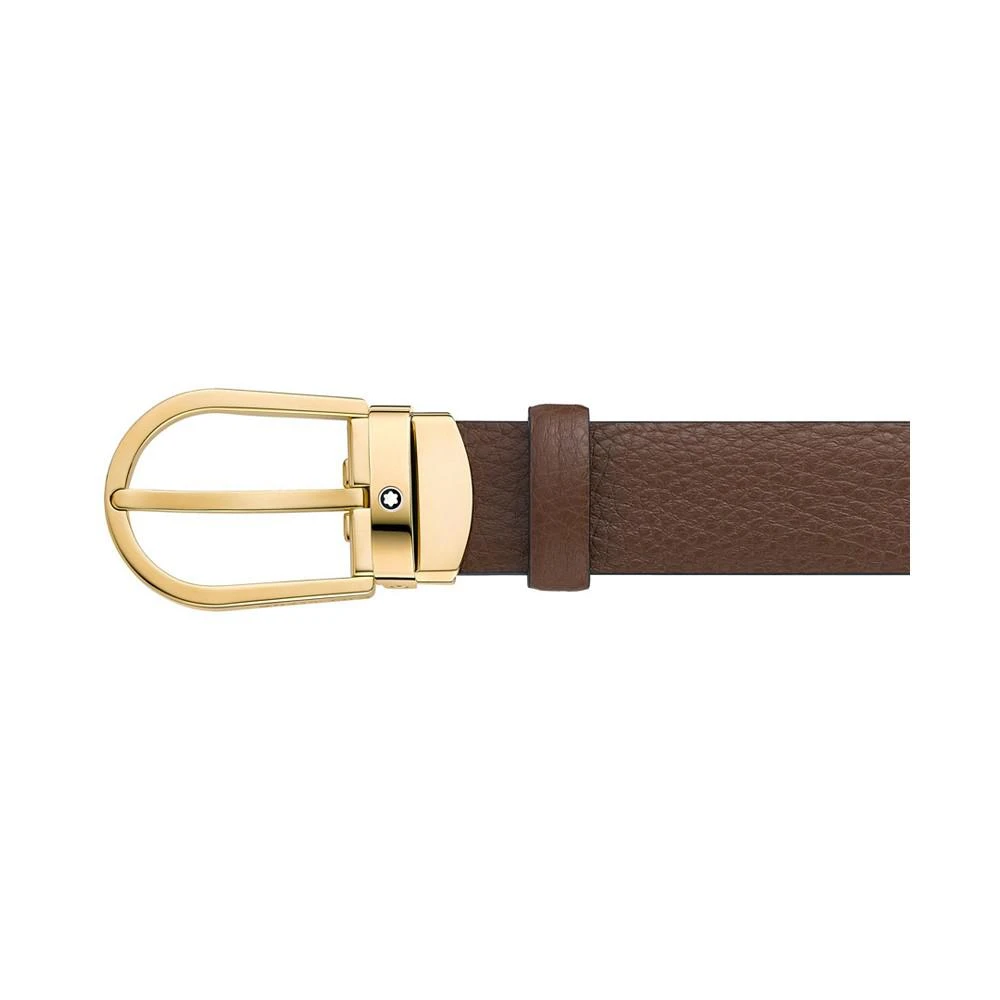 商品MontBlanc|Men's Horseshoe Buckle Leather Belt,价格¥3205,第4张图片详细描述