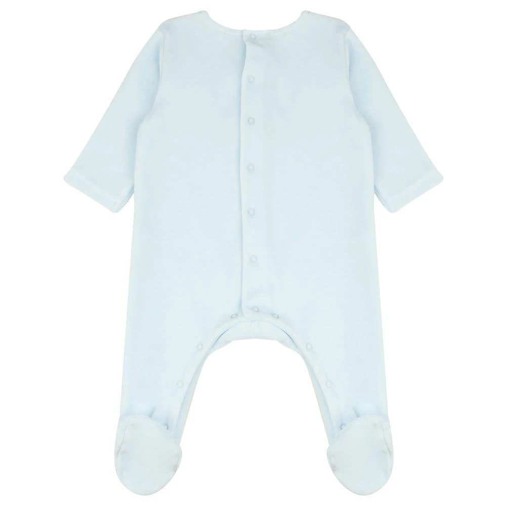 商品Laranjinha|Blue & White Poplin Bib Velour Romper,价格¥155,第3张图片详细描述