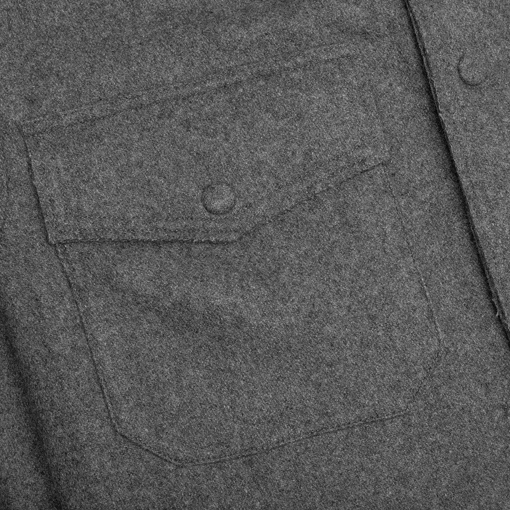 Helmut Lang Wool Flannel Shirt - Grey Melange商品第4张图片规格展示