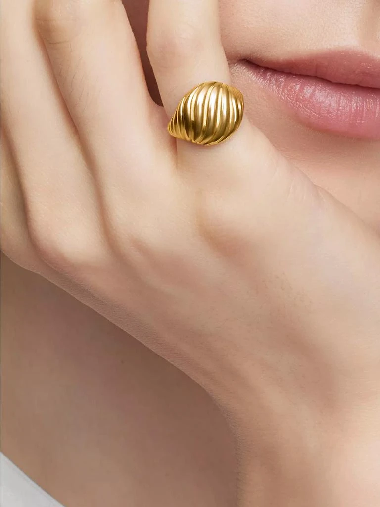 Sculpted Cable Pinky Ring in 18K Yellow Gold, 13MM 商品