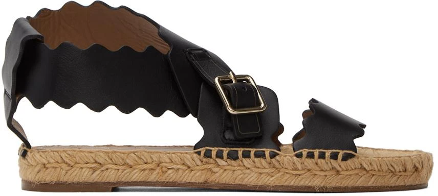 商品Chloé|Black Lauren Espadrille Sandals,价格¥1425,第1张图片