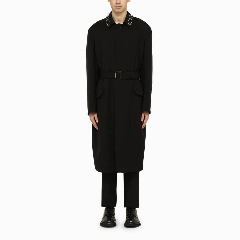 商品Alexander McQueen|Black Single-breasted Trench Coat,价格¥8455,第1张图片