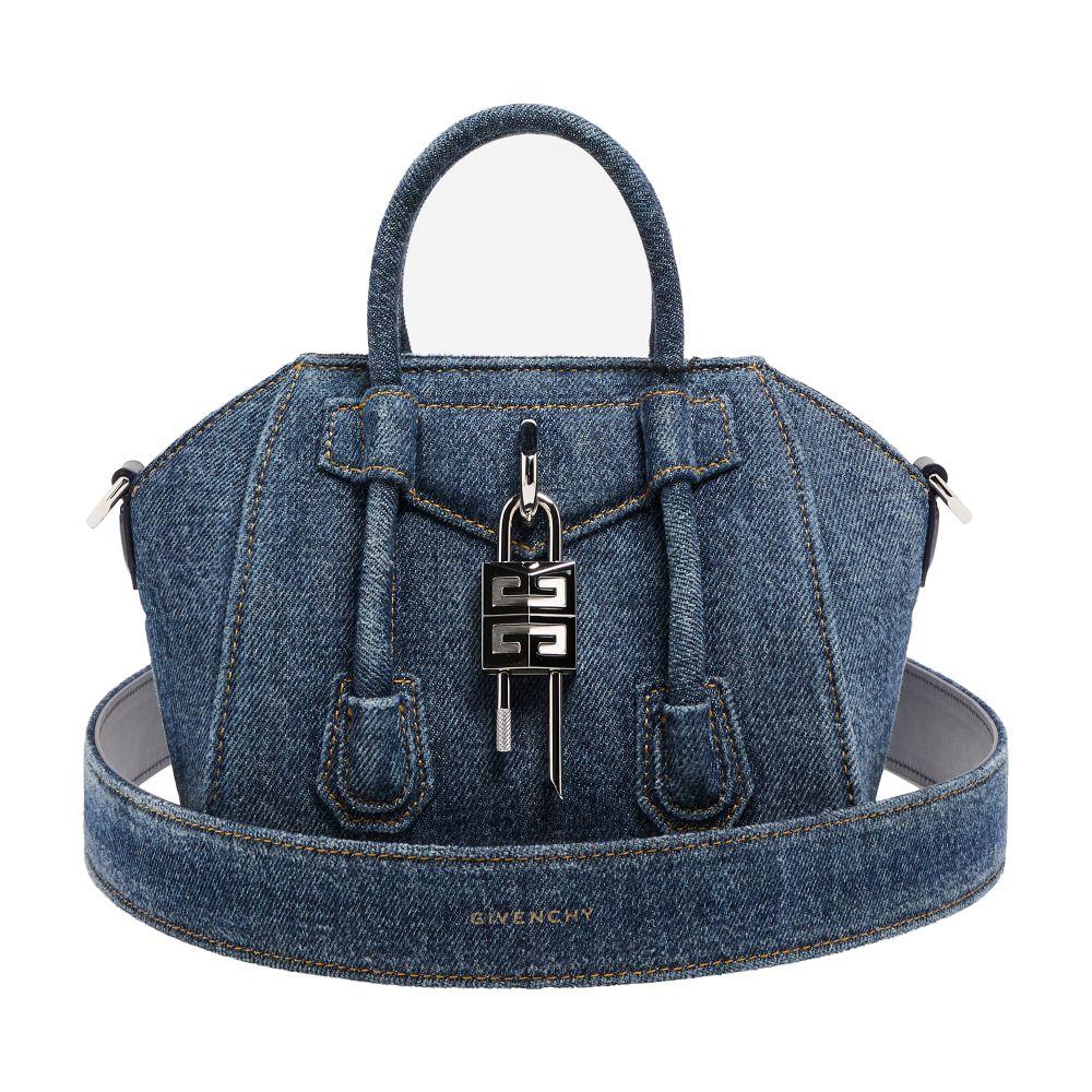 Givenchy Antigona Toy Lock bag in washed denim - Tote Bags
