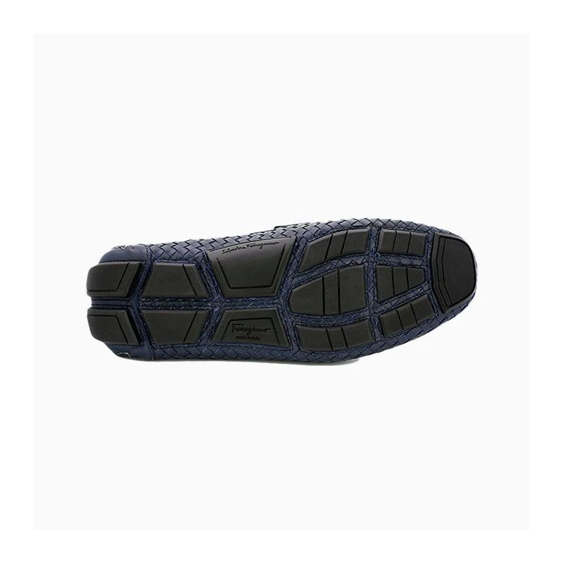 商品Salvatore Ferragamo|香港直邮SALVATOREFERRAGAMO菲拉格慕男士深蓝色编织格纹驾车鞋,价格¥5617,第12张图片详细描述