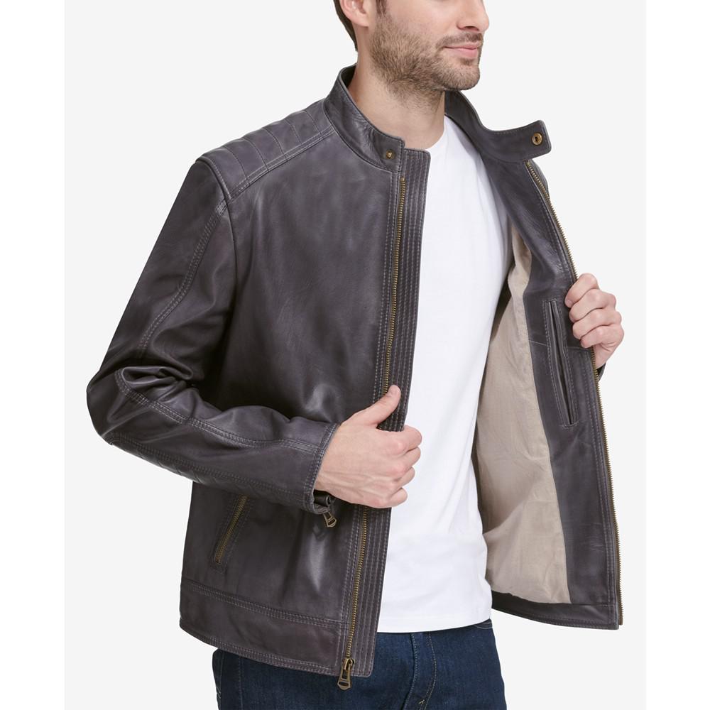 商品Cole Haan|Washed Leather Moto Jacket,价格¥3056,第4张图片详细描述