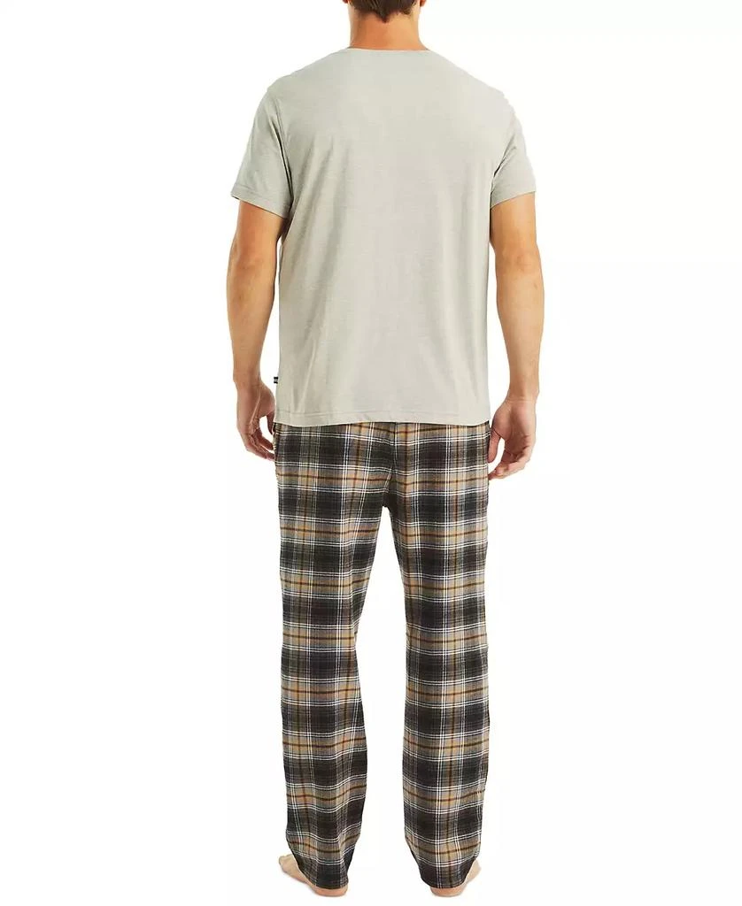 商品Nautica|Men's Plaid Pajama Pants & Solid Pajama T-Shirt Set,价格¥596,第2张图片详细描述