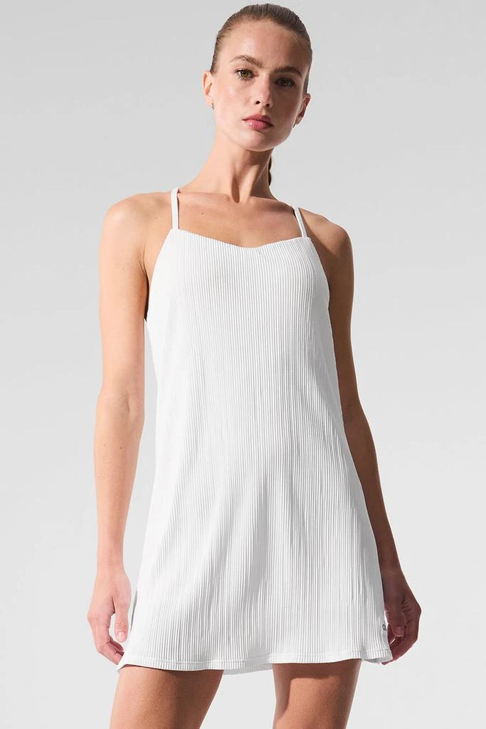 商品Alo|Micro Plisse Game On Tennis Dress - White,价格¥1056,第5张图片详细描述