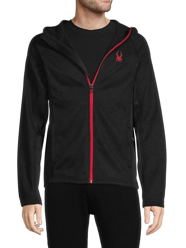 商品Spyder|Constant Full Zip Hooded Jacket Black Red,价格¥237,第1张图片