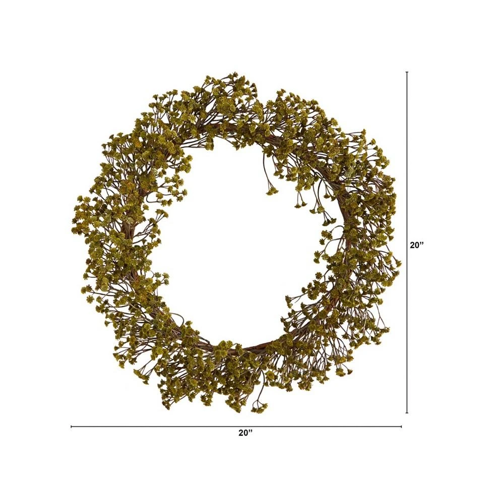 商品NEARLY NATURAL|Autumn Gypsophila Artificial Wreath, 20",价格¥653,第2张图片详细描述