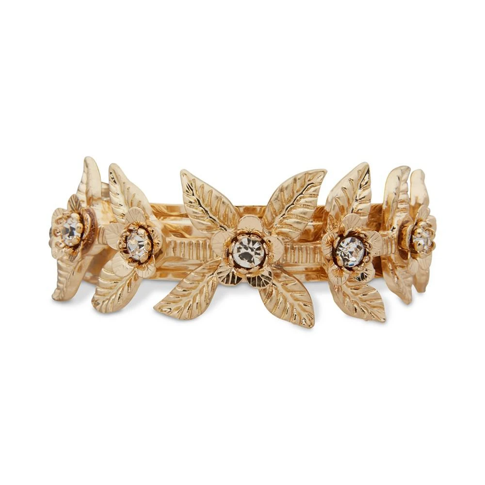 商品Lonna & Lilly|Gold-Tone Crystal Flower & Leaves Barrette,价格¥94,第1张图片