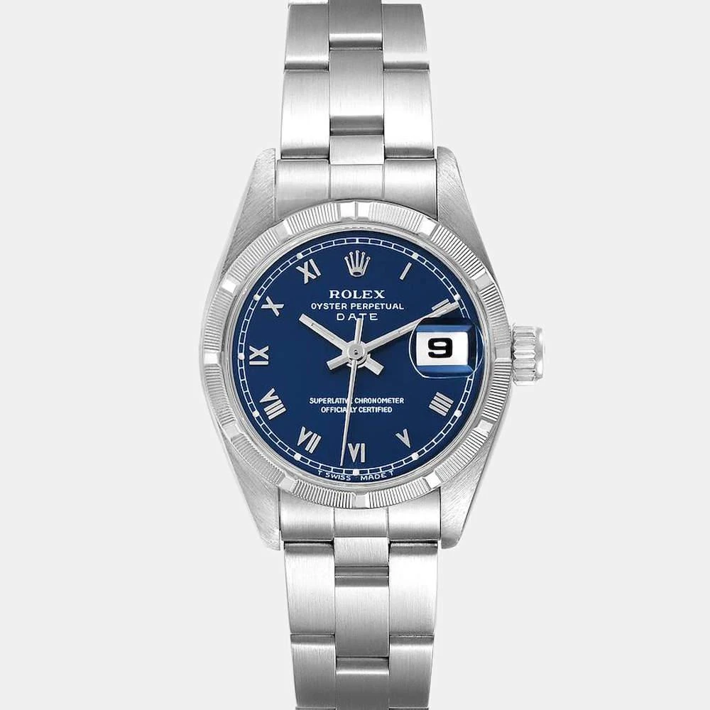 商品[二手商品] Rolex|Rolex Blue Stainless Steel Oyster Perpetual Date 69190 Women's Wristwatch 26 mm,价格¥37417,第1张图片