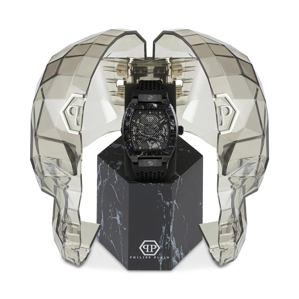 商品Philipp Plein|Men's Automatic The $keleton Black Tonneau Strap Watch 44mm,价格¥4651,第4张图片详细描述