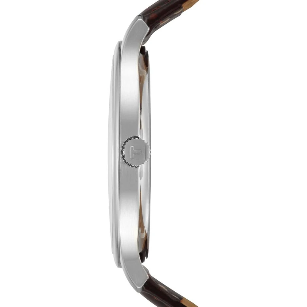 商品Tissot|Men's Swiss Tradition Brown Leather Strap Watch 42mm,价格¥2439,第3张图片详细描述