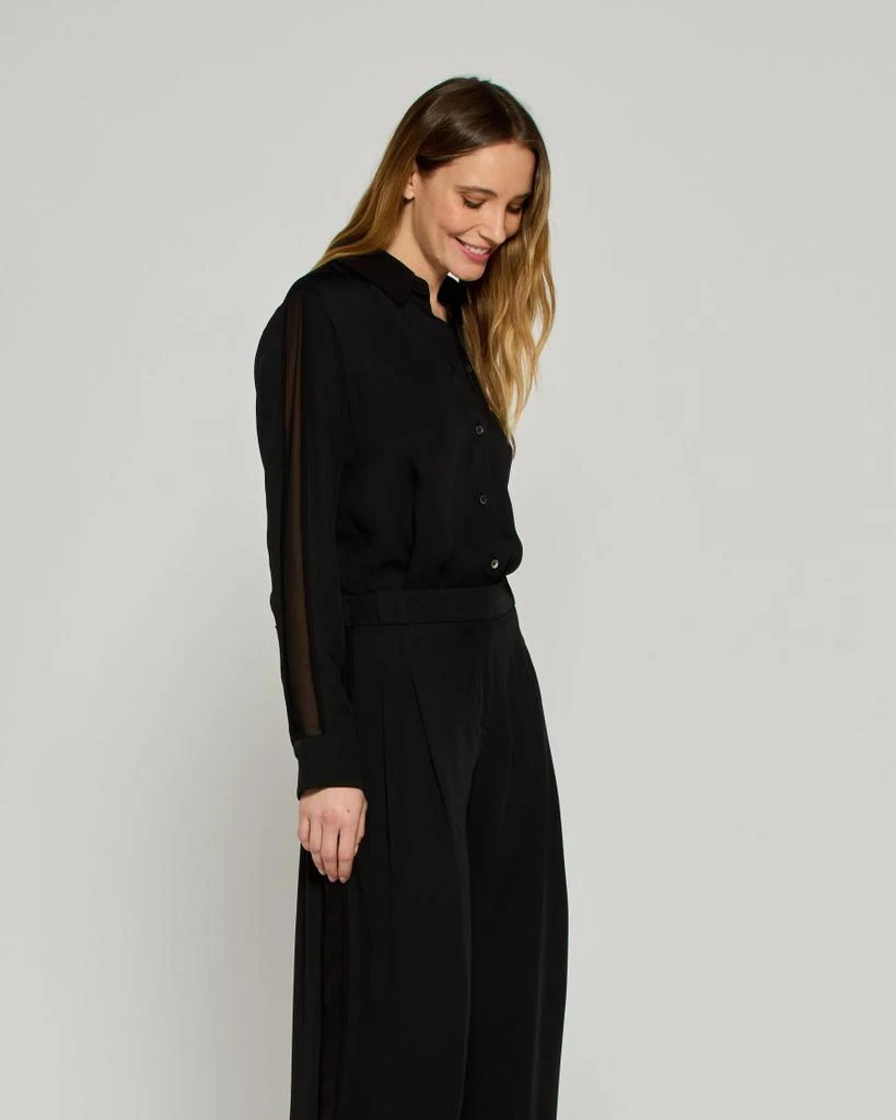 商品Serena Bute|Classic Shirt With Georgette Trim - Black,价格¥1978,第3张图片详细描述
