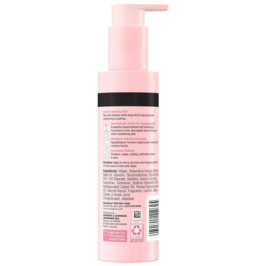 商品Neutrogena|Skin Balancing Milky Cleanser, 2% Polyhydroxy Acid,价格¥55,第4张图片详细描述