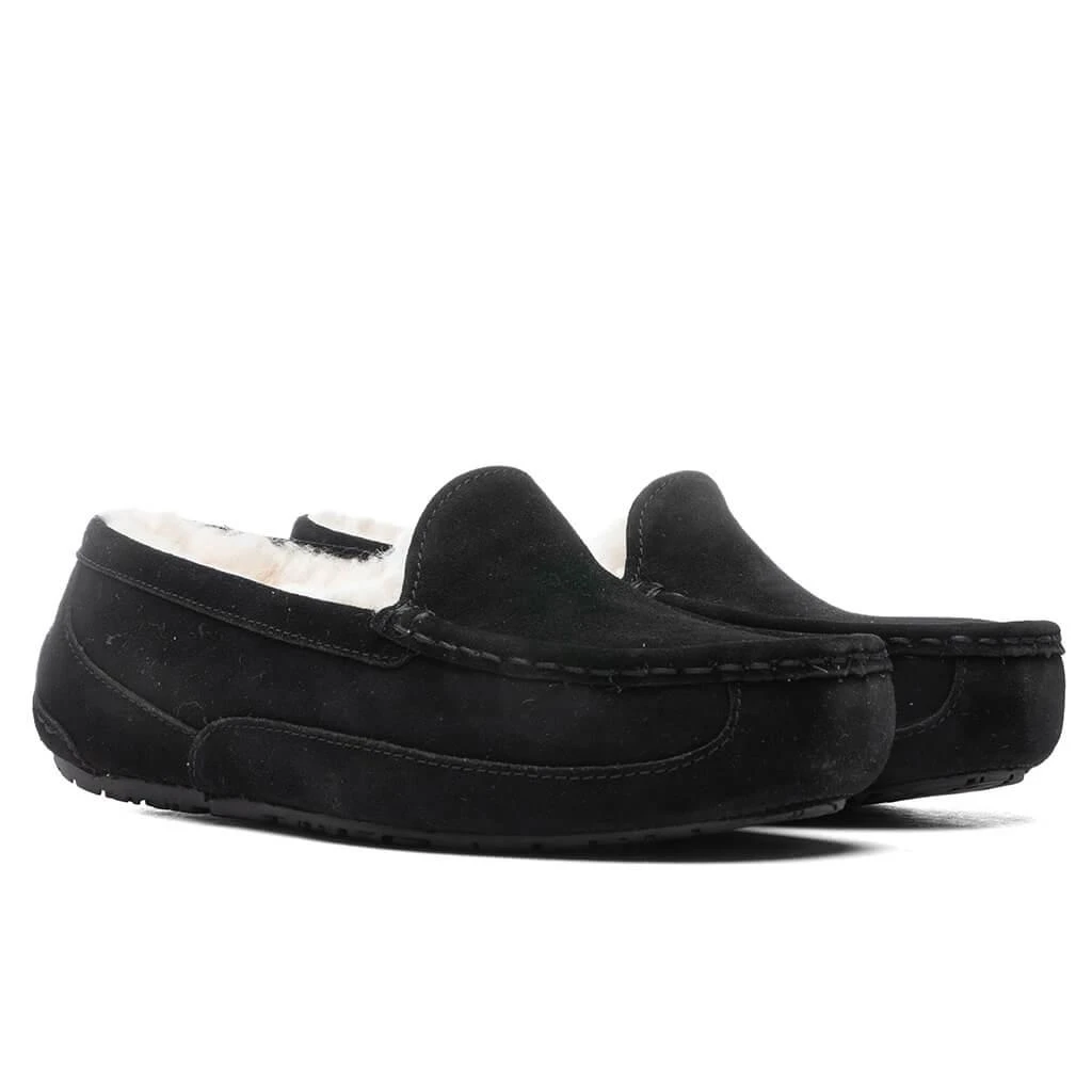 商品UGG|Kids Ascot Slipper - Black Suede,价格¥532,第3张图片详细描述