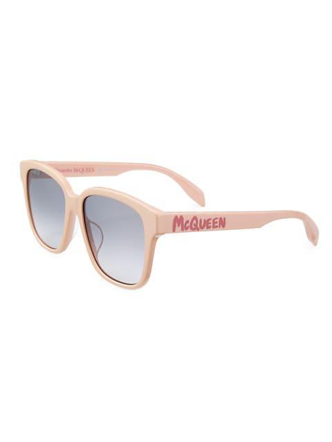 商品Alexander McQueen|Signature 56MM Square Sunglasses,价格¥2239,第4张图片详细描述