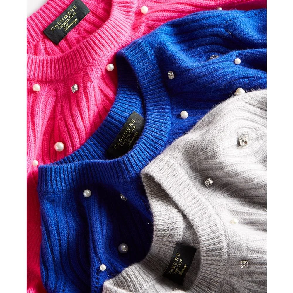 商品Charter Club|Women's 100% Cashmere Embellished Crewneck Sweater, Created for Macy's,价格¥690,第5张图片详细描述
