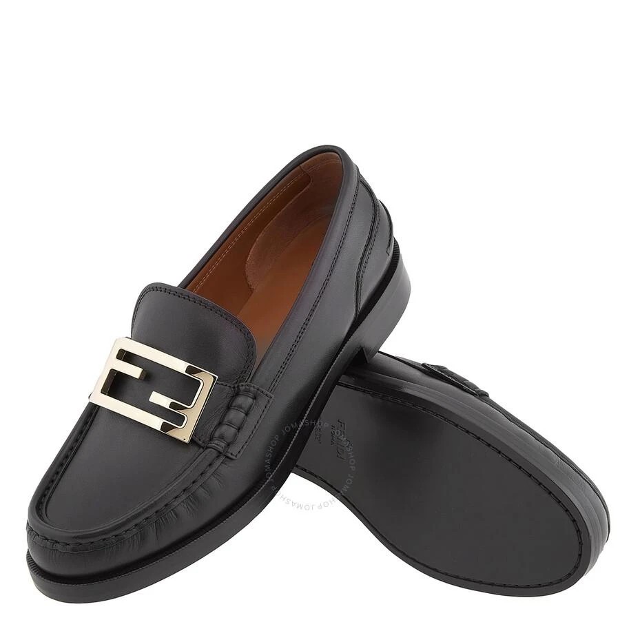 商品Fendi|Ladies Black Baguette Leather Loafers,价格¥3465,第2张图片详细描述