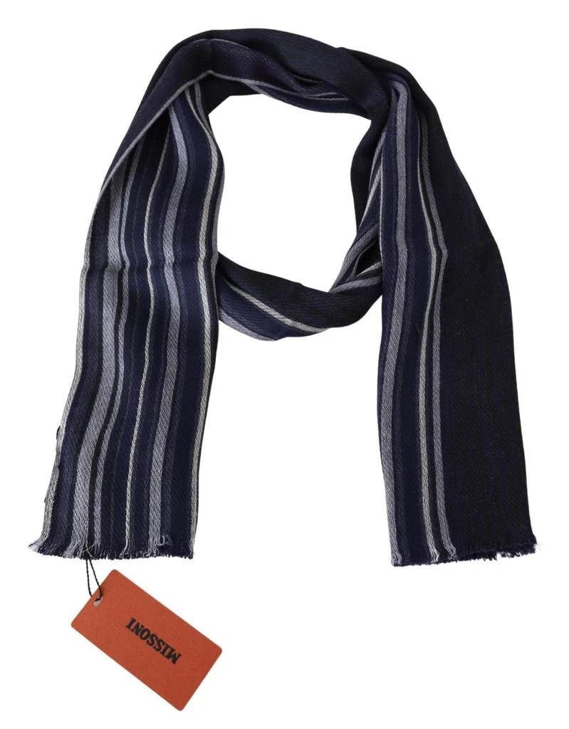 商品Missoni|Missoni Multicolor Wool Striped Unisex Wrap Fringes Shawl,价格¥922,第3张图片详细描述