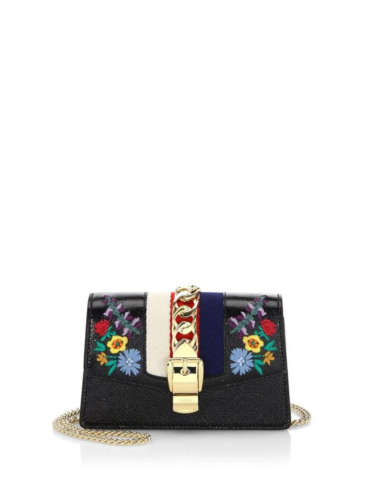 商品Gucci|Gucci - Embroidered Floral Leather Clutch,价格¥10874,第1张图片