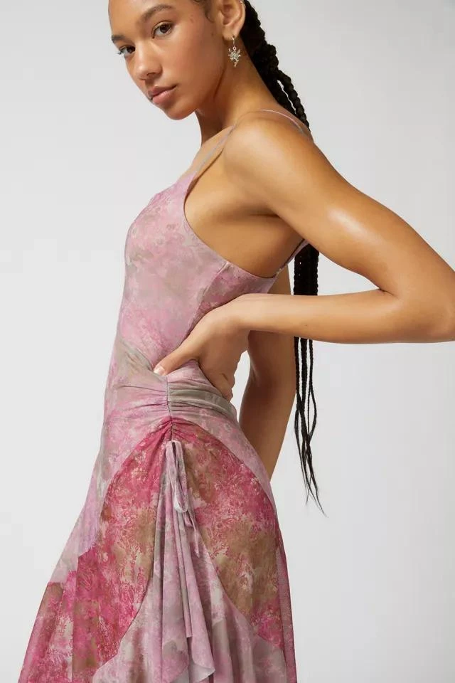 商品Urban Outfitters|UO Phoebe Mesh Asymmetrical Midi Dress,价格¥229,第5张图片详细描述