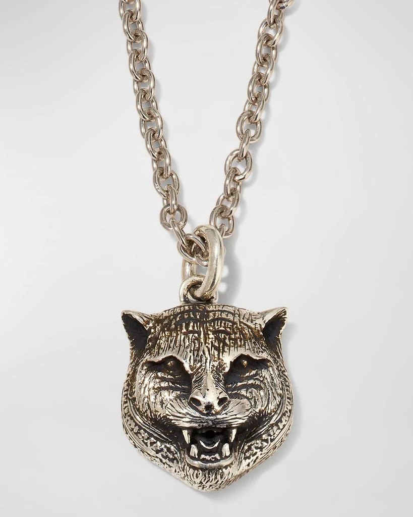 商品Gucci|Feline Head Sterling Silver Necklace,价格¥3280,第1张图片