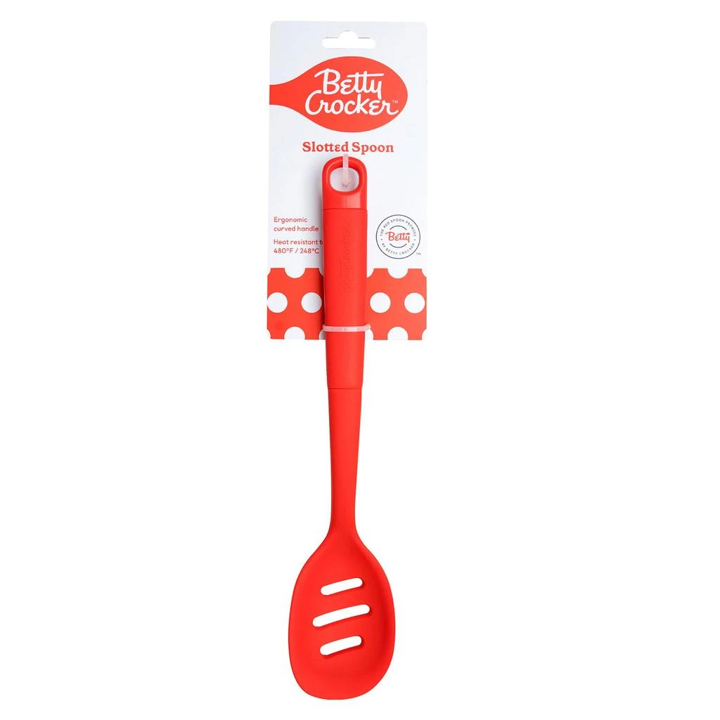 商品Betty Crocker|Silicone 13 Inch Slotted Spoon, Red,价格¥111,第1张图片