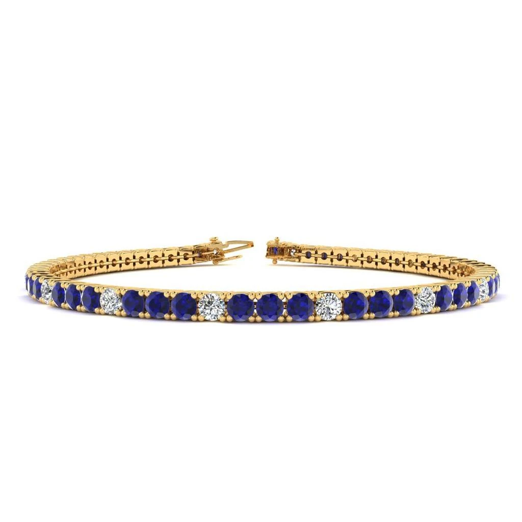 商品SSELECTS|4 3/4 Carat Sapphire And Diamond Alternating Tennis Bracelet In 14 Karat Yellow Gold, 9 Inches,价格¥15064,第1张图片