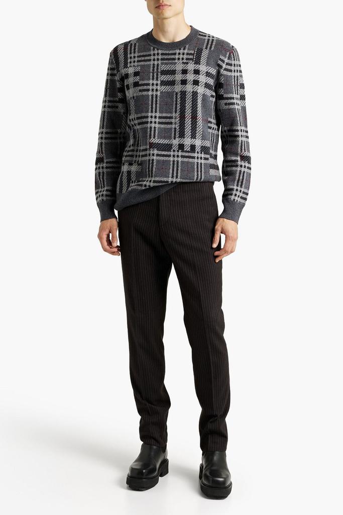 Checked jacquard-knit cashmere sweater商品第2张图片规格展示