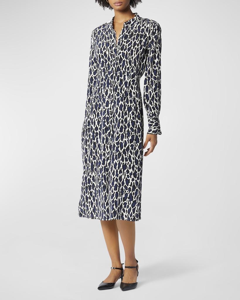 商品Equipment|Thea Animal-Print Button-Down Midi Dress,价格¥3937,第3张图片详细描述