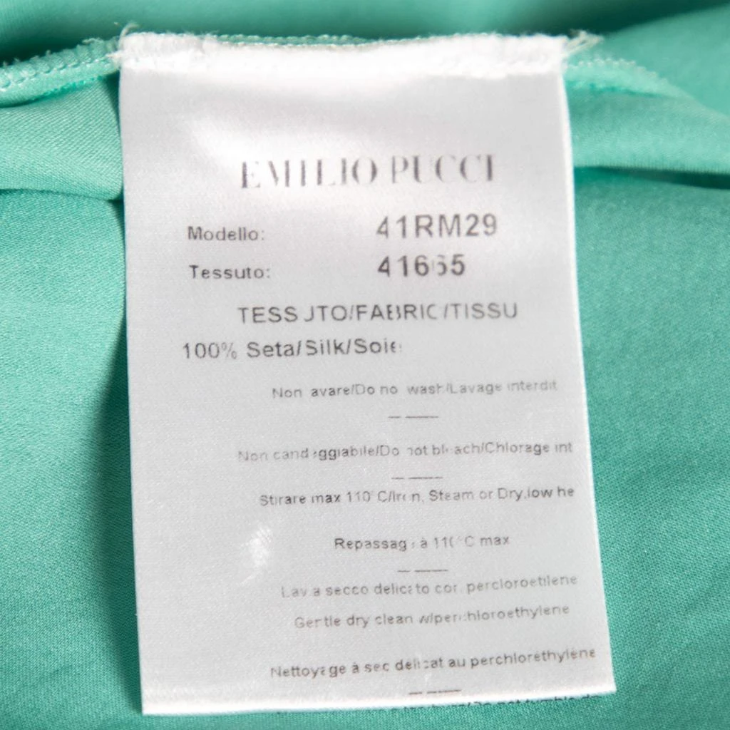 商品[二手商品] EMILIO PUCCI|Emilio Pucci Green Silk Sleeveless Top S,价格¥980,第5张图片详细描述