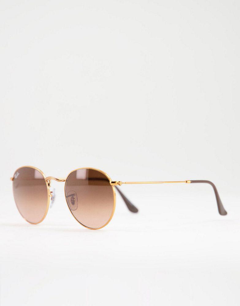 商品Ray-Ban|Ray-Ban round sunglasses in gold with brown lens,价格¥1284,第6张图片详细描述