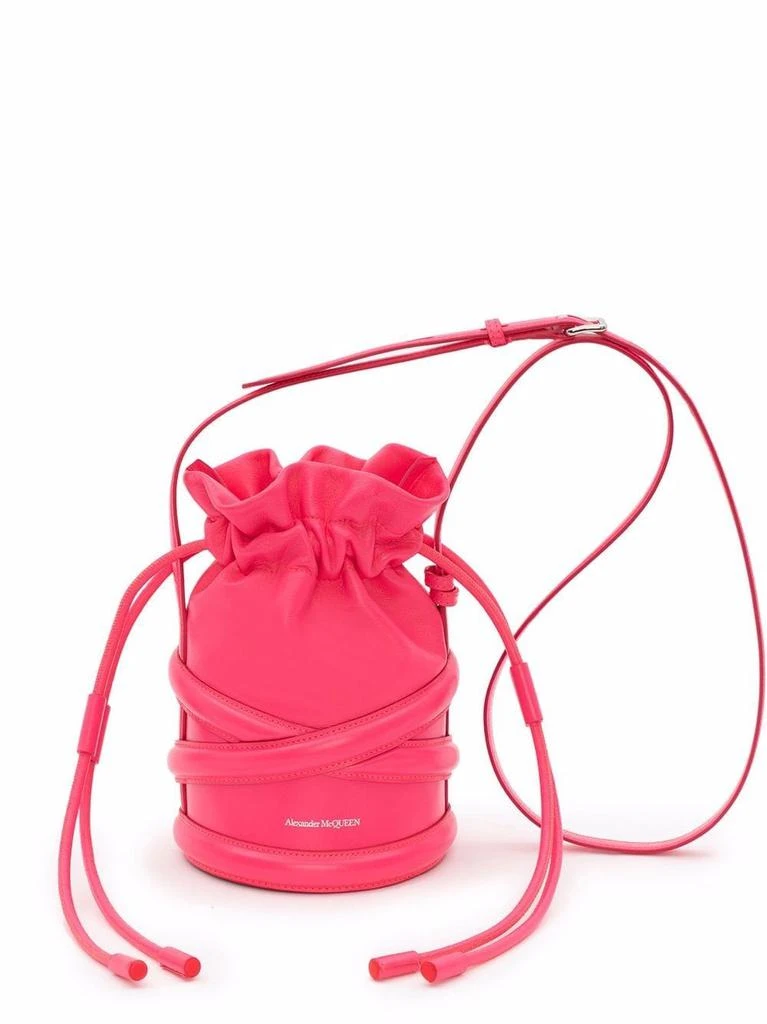 商品Alexander McQueen|ALEXANDER MCQUEEN - The Curve Soft Leather Bucket Bag,价格¥10675,第1张图片