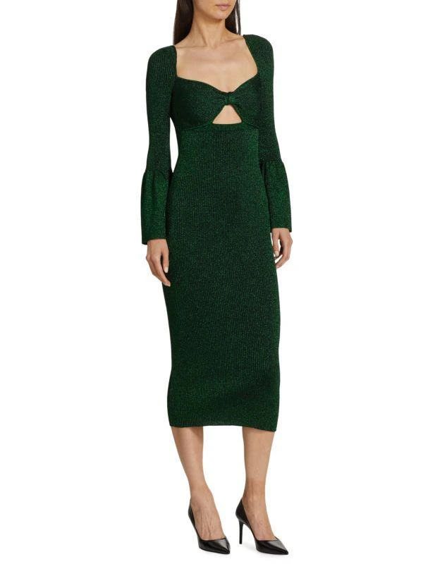 商品Self Portrait|Metallic Knit Cut Out Midi Dress,价格¥2152,第3张图片详细描述