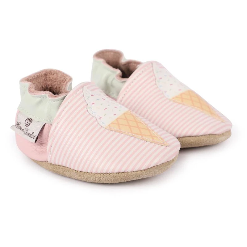商品Rose et Chocolat|Ice cream leather baby shoes in pink,价格¥395,第1张图片