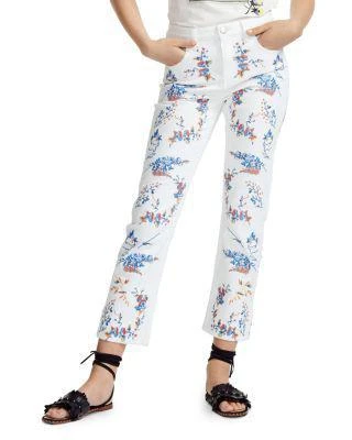 商品Maje|Pia Cropped Floral-Embroidered Straight-Leg Jeans in Multicolor,价格¥1009,第1张图片
