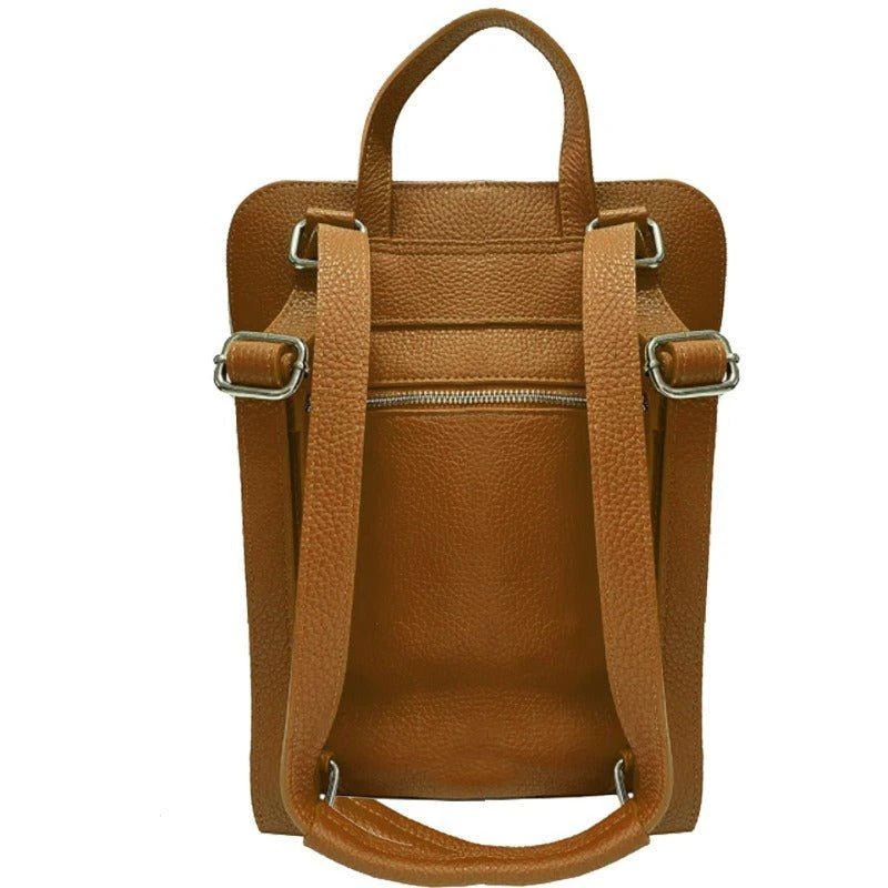 商品Sostter|Camel Unisex Soft Pebbled Leather Pocket Backpack | Byeyl,价格¥869,第2张图片详细描述