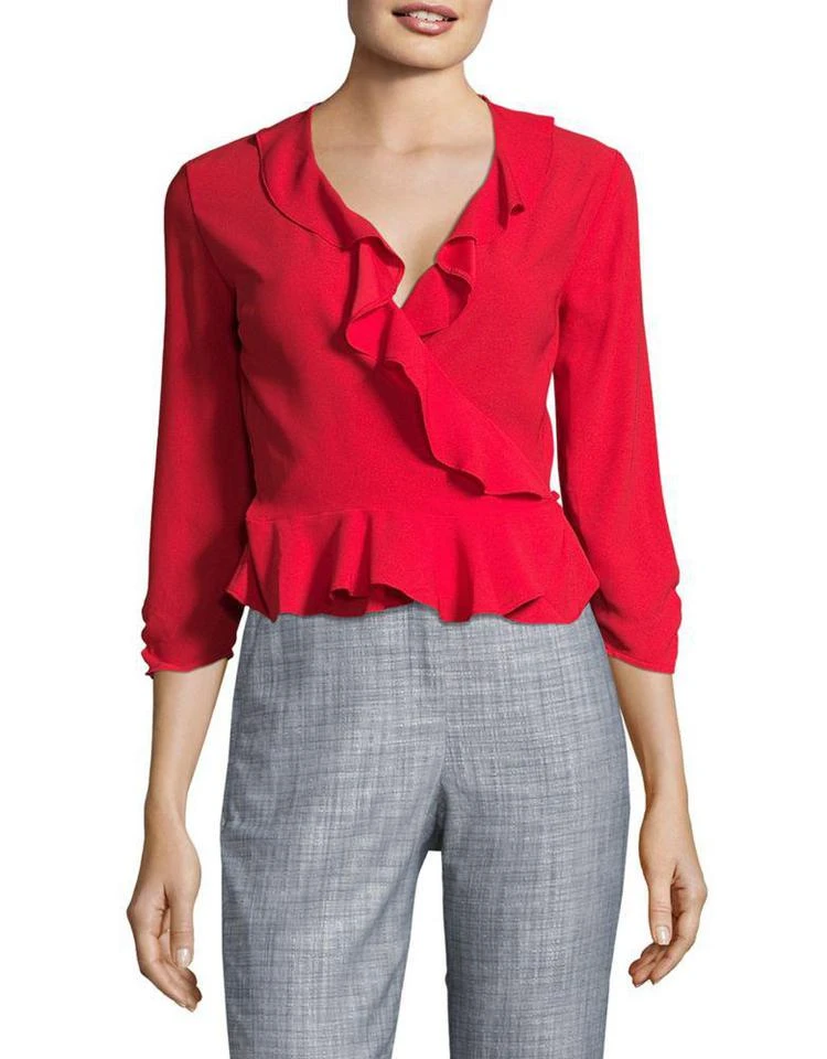 商品Miss Selfridge|Ruffled Three-Quarter Sleeve Top,价格¥83,第2张图片详细描述