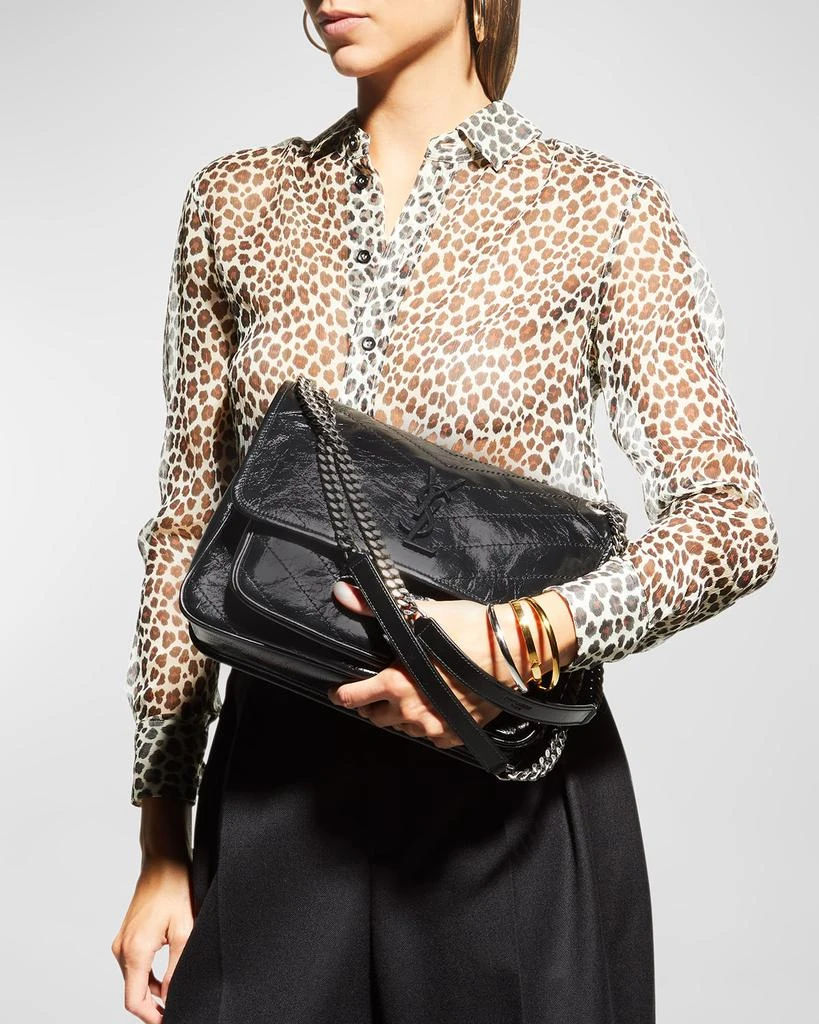 商品Yves Saint Laurent|Niki Medium YSL Crinkled Calf Flap Shoulder Bag,价格¥23635,第2张图片详细描述