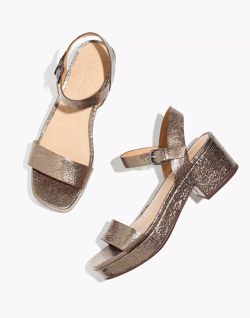 商品Madewell|The Lina Platform Sandal in Crinkled Leather,价格¥1090,第3张图片详细描述