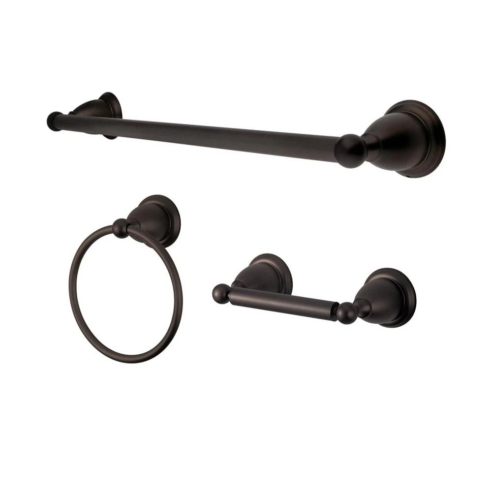 商品Kingston Brass|Heritage 3-Pc. Bathroom Accessory Set in Oil Rubbed Bronze,价格¥1534,第1张图片