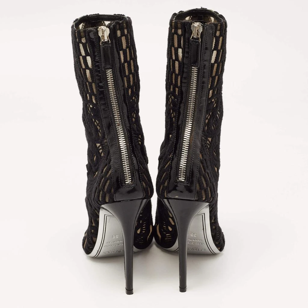 商品[二手商品] Balmain|Balmain Black Mesh and Fabric Ankle Boots Size 38,价格¥1655,第5张图片详细描述