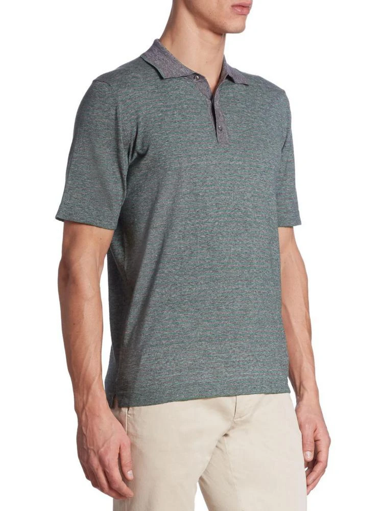 商品Saks Fifth Avenue|COLLECTION Heathered Short Sleeve Polo,价格¥746,第3张图片详细描述