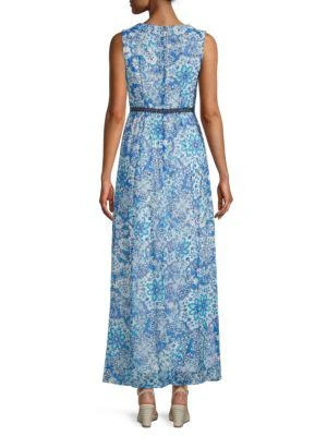 商品Karl Lagerfeld Paris|Paisley-Print Sleeveless Maxi Dress,价格¥526,第2张图片详细描述