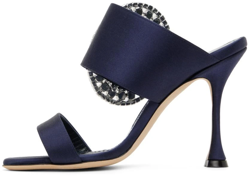 商品Manolo Blahnik|Navy Fibiona Heeled Sandals,价格¥3812,第3张图片详细描述