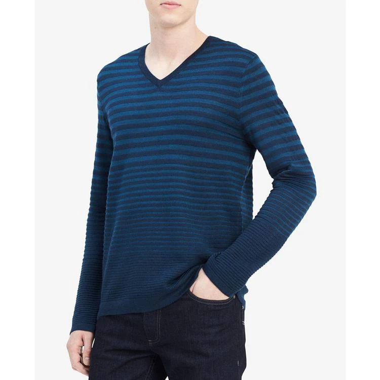 商品Calvin Klein|Men's Striped Merino Wool Sweater,价格¥159,第1张图片