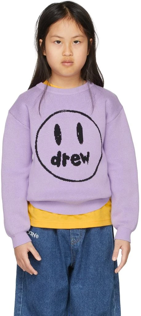 商品Drew House|SSENSE Exclusive Kids Purple Painted Mascot Sweater,价格¥1456,第1张图片