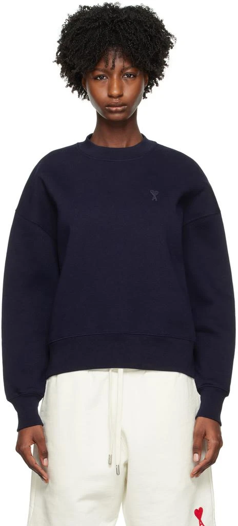 商品AMI|Navy Ami de Cœur Sweatshirt,价格¥1176,第1张图片