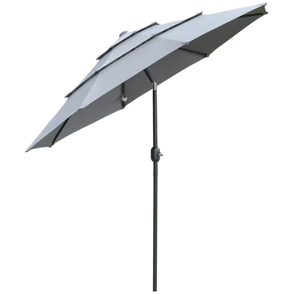 商品Streamdale Furniture|Streamdale 9FT 3 Tiers Patio Umbrella Outdoor Market Umbrella with Crank,价格¥1976,第1张图片详细描述